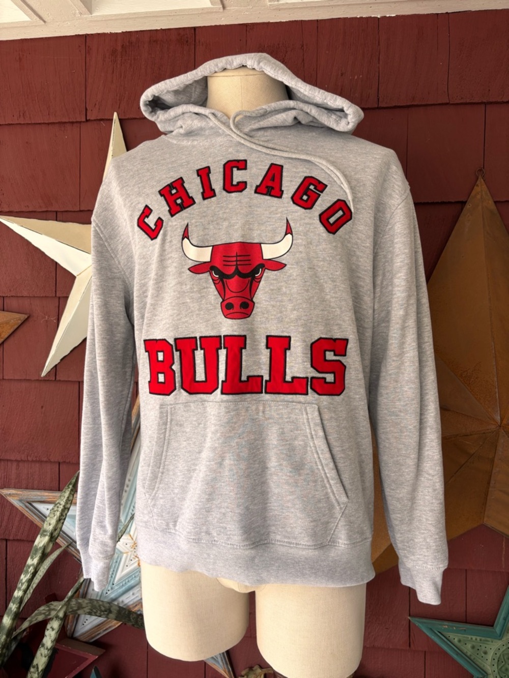 Vintage 00s Chicago Bulls Ultra Game Nba Double-Sided Gray Hoodie Men’s Size L